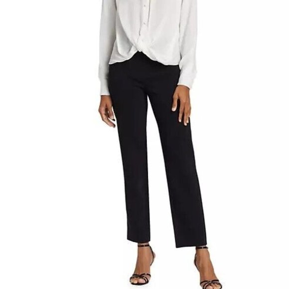 Prabal Gurung Stretch Crepe Straight-Leg Pants Black Size 6 - Picture 1 of 5